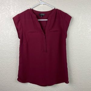 The Limited dark red/ maroon button down blouse